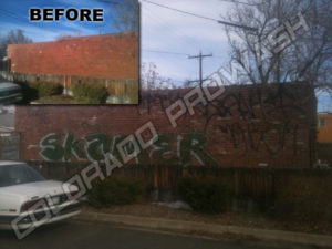 Graffiti Removal from Brick Wall